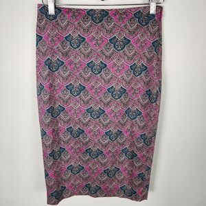 NWOT The Limited Scallop‎ Paisley Mandala Print Pencil Skirt Size 4 #628